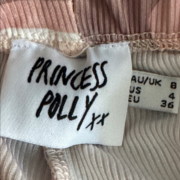 PRINCESS POLLY Pink White Swirl Pants Top Set Latiana 70’s Party Costume Size 4 - Picture 15 of 15